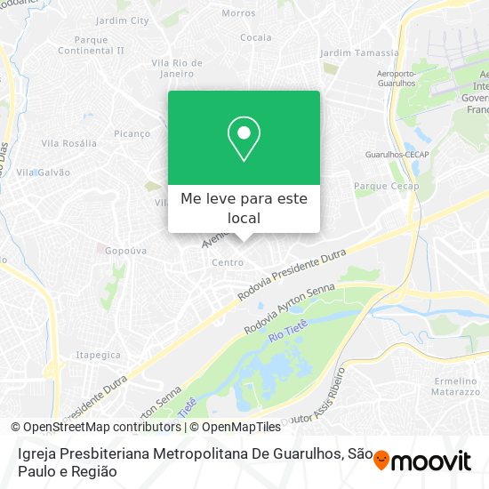 Igreja Presbiteriana Metropolitana De Guarulhos mapa