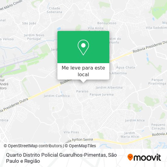 Quarto Distrito Policial Guarulhos-Pimentas mapa