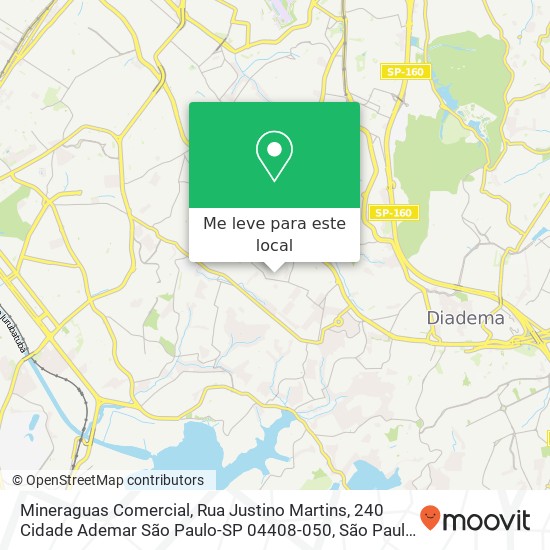 Mineraguas Comercial, Rua Justino Martins, 240 Cidade Ademar São Paulo-SP 04408-050 mapa