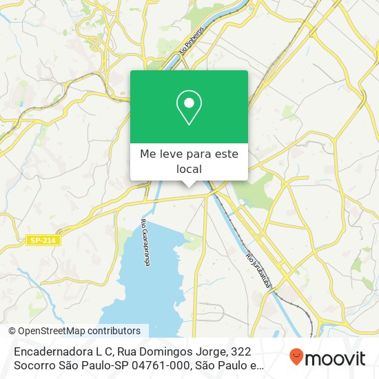 Encadernadora L C, Rua Domingos Jorge, 322 Socorro São Paulo-SP 04761-000 mapa