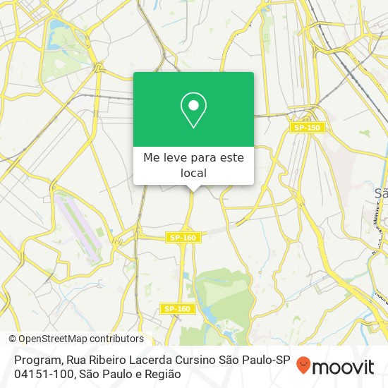 Program, Rua Ribeiro Lacerda Cursino São Paulo-SP 04151-100 mapa