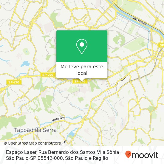 Espaço Laser, Rua Bernardo dos Santos Vila Sônia São Paulo-SP 05542-000 mapa