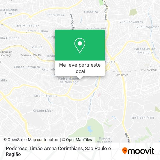 Poderoso Timão Arena Corinthians mapa