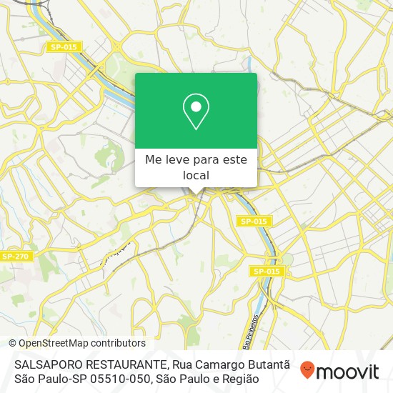 SALSAPORO RESTAURANTE, Rua Camargo Butantã São Paulo-SP 05510-050 mapa