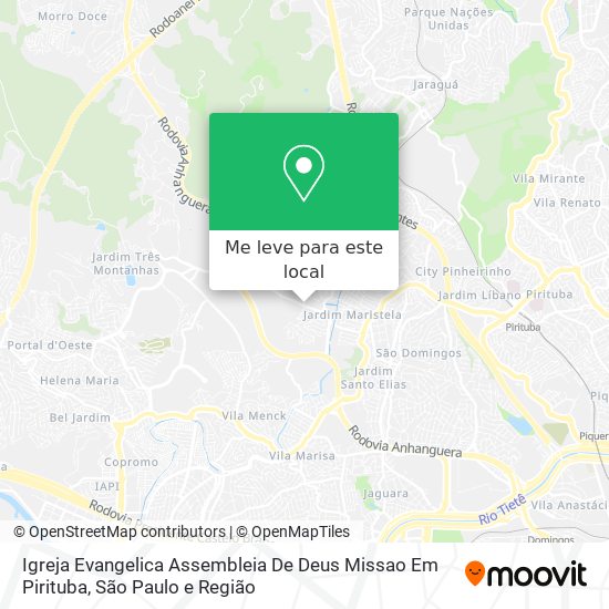 Igreja Evangelica Assembleia De Deus Missao Em Pirituba mapa