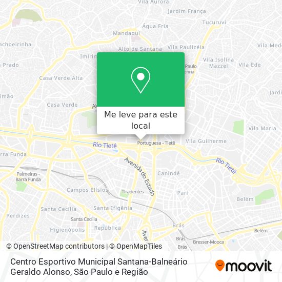 Centro Esportivo Municipal Santana-Balneário Geraldo Alonso mapa