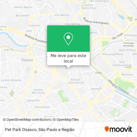 Pet Park Osasco mapa