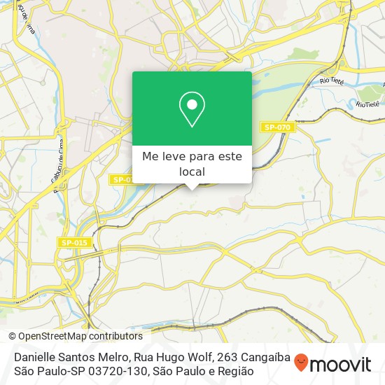 Danielle Santos Melro, Rua Hugo Wolf, 263 Cangaíba São Paulo-SP 03720-130 mapa