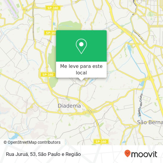 Rua Juruá, 53, Taboão Diadema-SP mapa