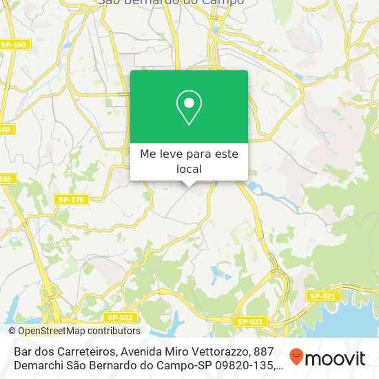 Bar dos Carreteiros, Avenida Miro Vettorazzo, 887 Demarchi São Bernardo do Campo-SP 09820-135 mapa