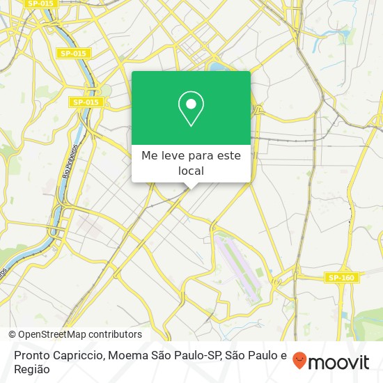 Pronto Capriccio, Moema São Paulo-SP mapa
