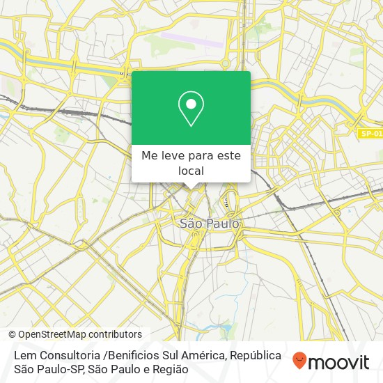 Lem Consultoria /Benificios Sul América, República São Paulo-SP mapa