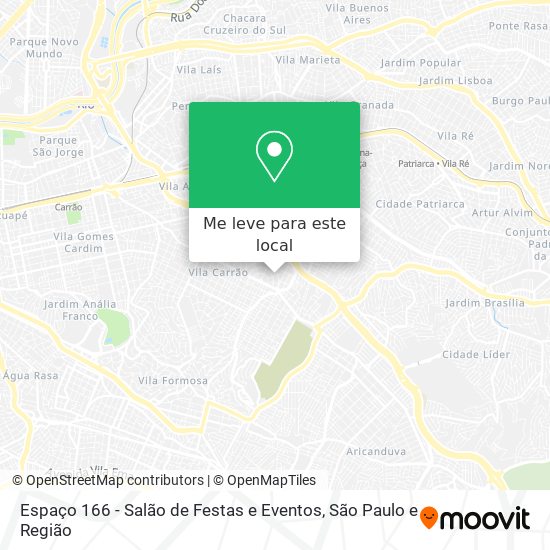 Espaço 166 - Salão de Festas e Eventos mapa