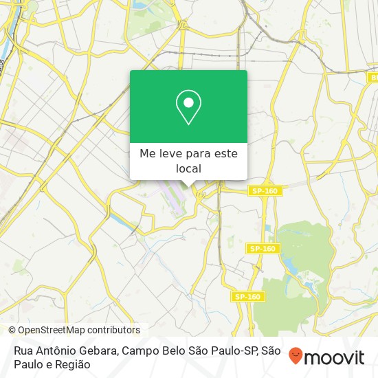 Rua Antônio Gebara, Campo Belo São Paulo-SP mapa