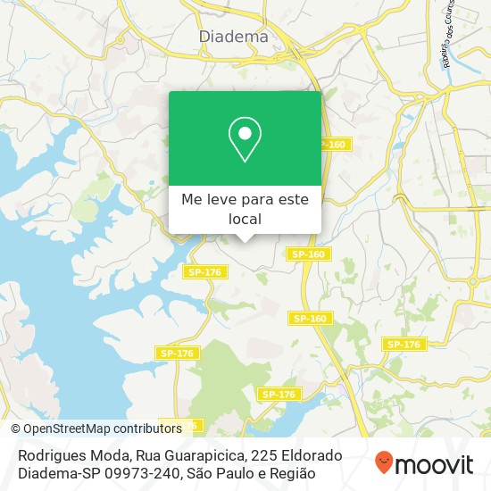 Rodrigues Moda, Rua Guarapicica, 225 Eldorado Diadema-SP 09973-240 mapa