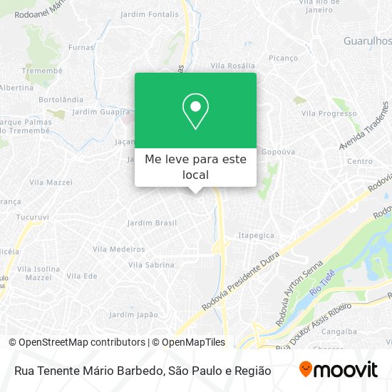 Rua Tenente Mário Barbedo mapa