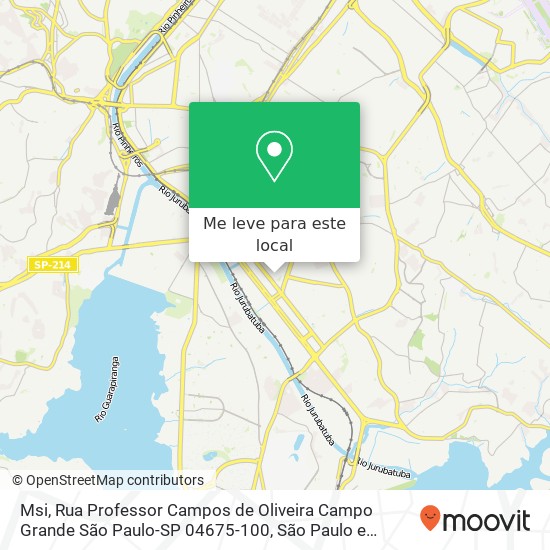Msi, Rua Professor Campos de Oliveira Campo Grande São Paulo-SP 04675-100 mapa