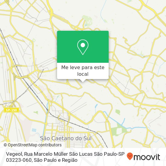Vegeol, Rua Marcelo Müller São Lucas São Paulo-SP 03223-060 mapa