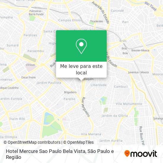 Hotel Mercure Sao Paulo Bela Vista mapa
