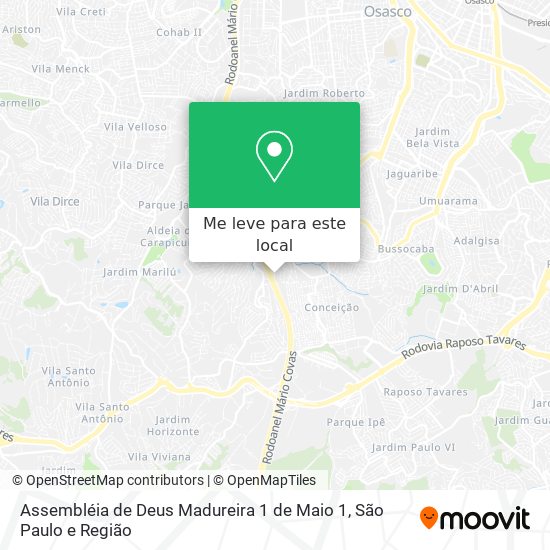 Assembléia de Deus Madureira 1 de Maio 1 mapa