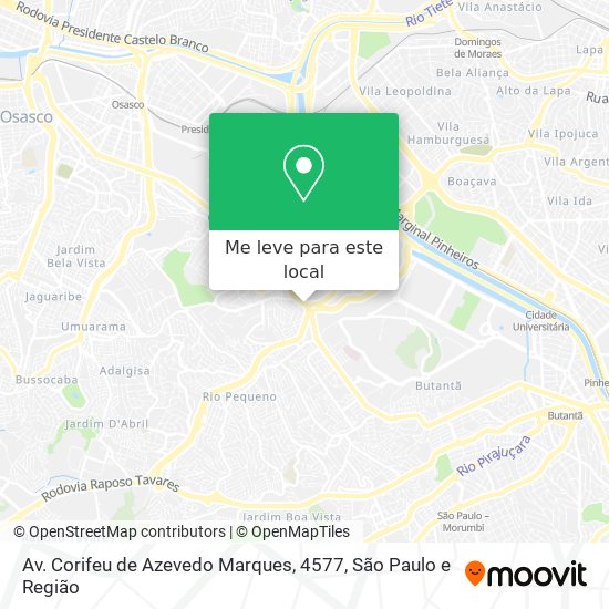 Av. Corifeu de Azevedo Marques, 4577 mapa