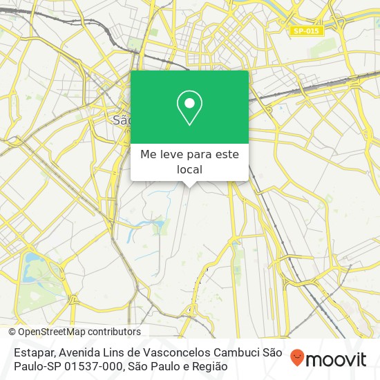 Estapar, Avenida Lins de Vasconcelos Cambuci São Paulo-SP 01537-000 mapa