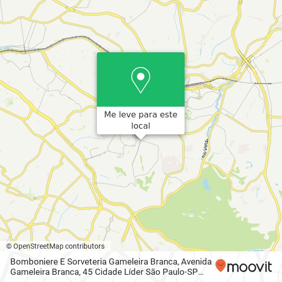 Bomboniere E Sorveteria Gameleira Branca, Avenida Gameleira Branca, 45 Cidade Líder São Paulo-SP 03585-000 mapa