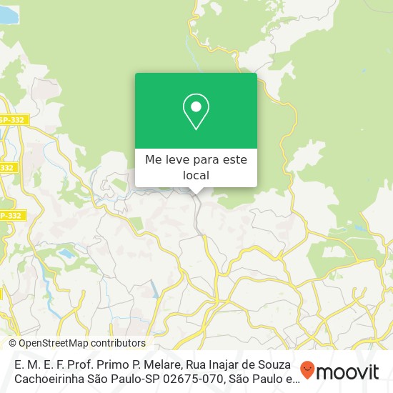 E. M. E. F. Prof. Primo P. Melare, Rua Inajar de Souza Cachoeirinha São Paulo-SP 02675-070 mapa
