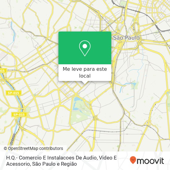 H.Q.- Comercio E Instalacoes De Audio, Video E Acessorio, Avenida Brigadeiro Luís Antônio, 3355 Moema São Paulo-SP 01402-001 mapa