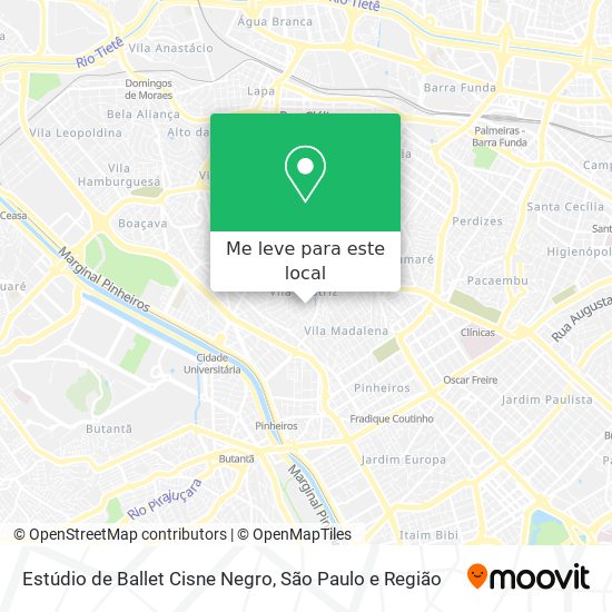 Estúdio de Ballet Cisne Negro mapa