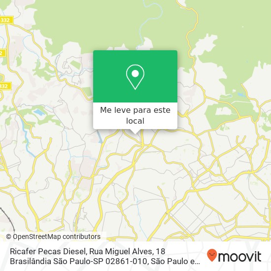 Ricafer Pecas Diesel, Rua Miguel Alves, 18 Brasilândia São Paulo-SP 02861-010 mapa