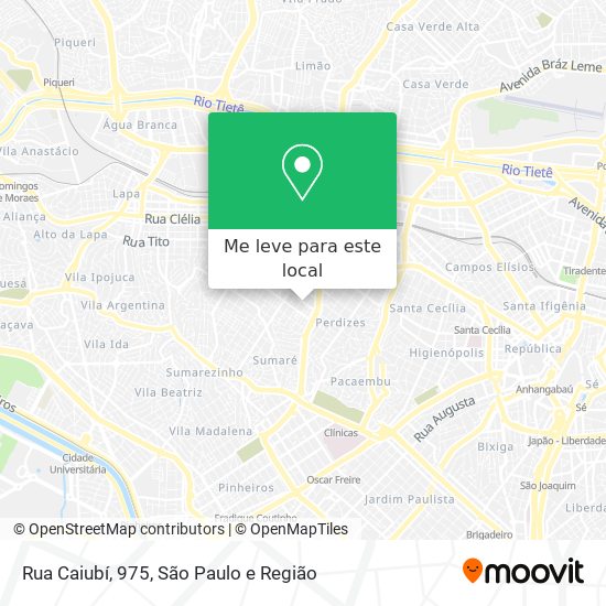 Rua Caiubí, 975 mapa