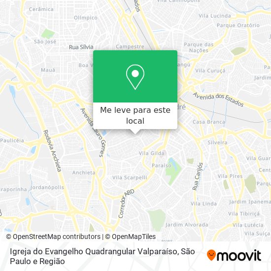 Igreja do Evangelho Quadrangular Valparaíso mapa