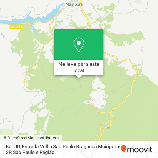 Bar JD, Estrada Velha São Paulo Bragança Mairiporã-SP mapa