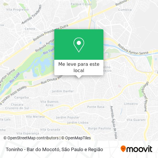 Toninho - Bar do Mocotó mapa