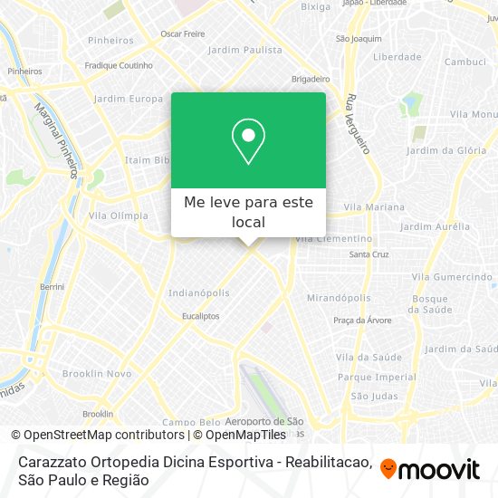 Carazzato Ortopedia Dicina Esportiva - Reabilitacao mapa