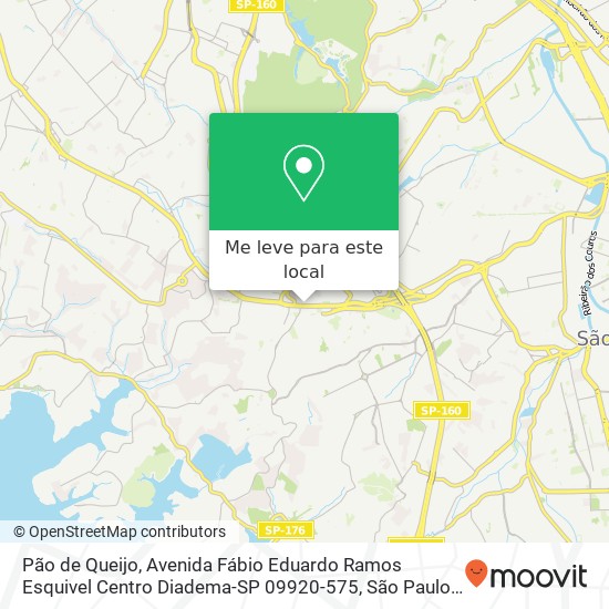 Pão de Queijo, Avenida Fábio Eduardo Ramos Esquivel Centro Diadema-SP 09920-575 mapa