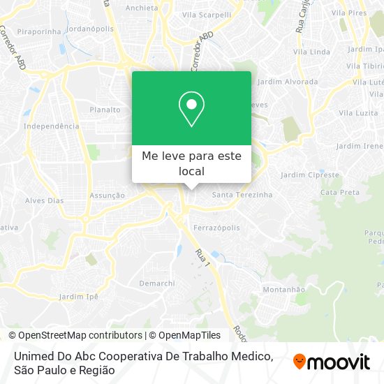 Unimed Do Abc Cooperativa De Trabalho Medico mapa