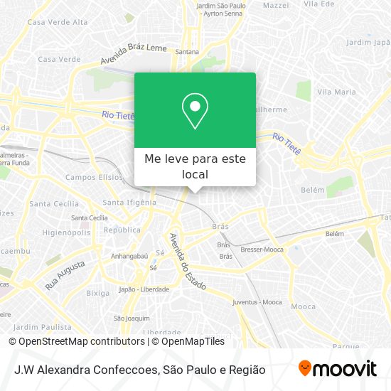 J.W Alexandra Confeccoes mapa