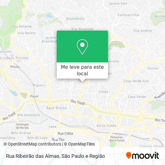 Rua Ribeirão das Almas mapa