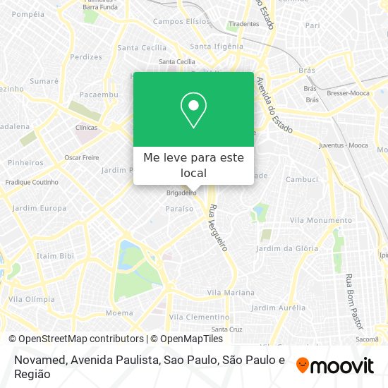 Novamed, Avenida Paulista, Sao Paulo mapa