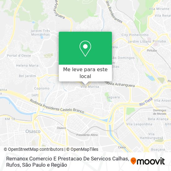 Remanox Comercio E Prestacao De Servicos Calhas, Rufos mapa