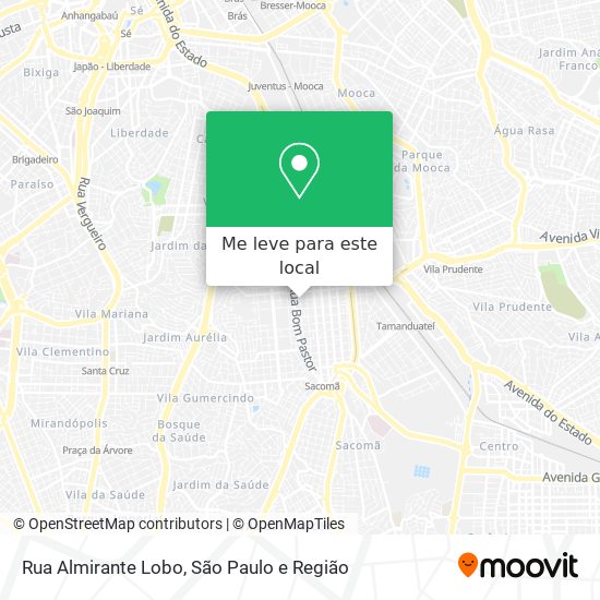 Rua Almirante Lobo mapa
