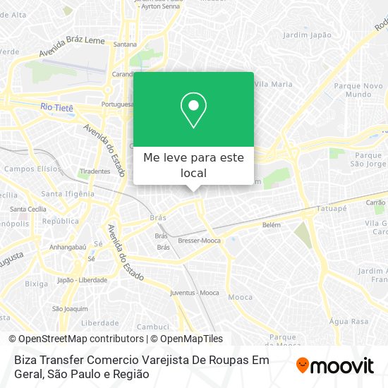 Biza Transfer Comercio Varejista De Roupas Em Geral mapa