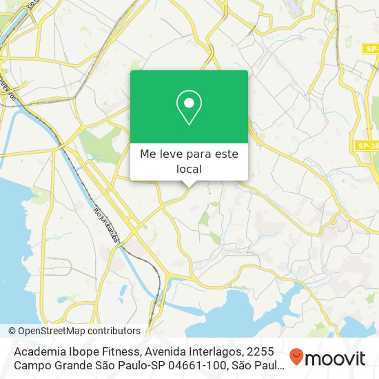Academia Ibope Fitness, Avenida Interlagos, 2255 Campo Grande São Paulo-SP 04661-100 mapa