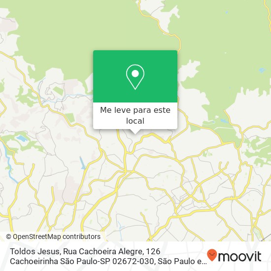 Toldos Jesus, Rua Cachoeira Alegre, 126 Cachoeirinha São Paulo-SP 02672-030 mapa