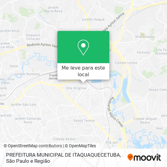 PREFEITURA MUNICIPAL DE ITAQUAQUECETUBA mapa