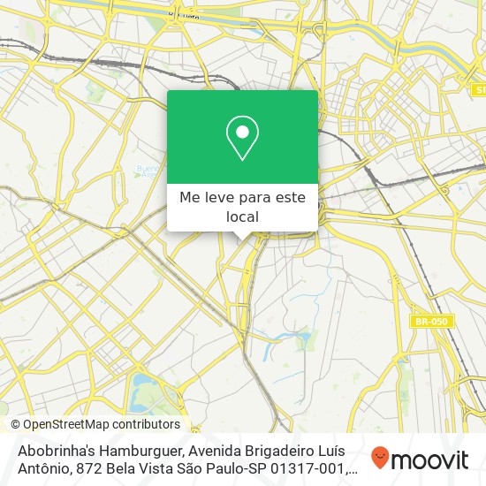 Abobrinha's Hamburguer, Avenida Brigadeiro Luís Antônio, 872 Bela Vista São Paulo-SP 01317-001 mapa