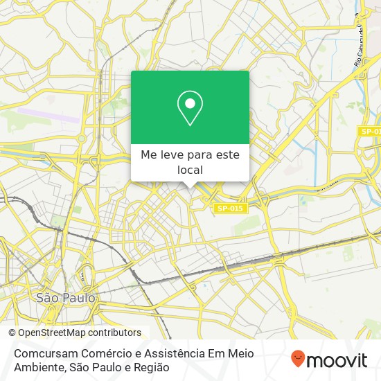 Comcursam Comércio e Assistência Em Meio Ambiente, Rua Agostinho Nunes de Abreu, 104 Belém São Paulo-SP 03022-060 mapa