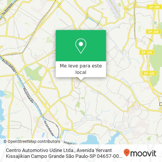 Centro Automotivo Udine Ltda., Avenida Yervant Kissajikian Campo Grande São Paulo-SP 04657-000 mapa